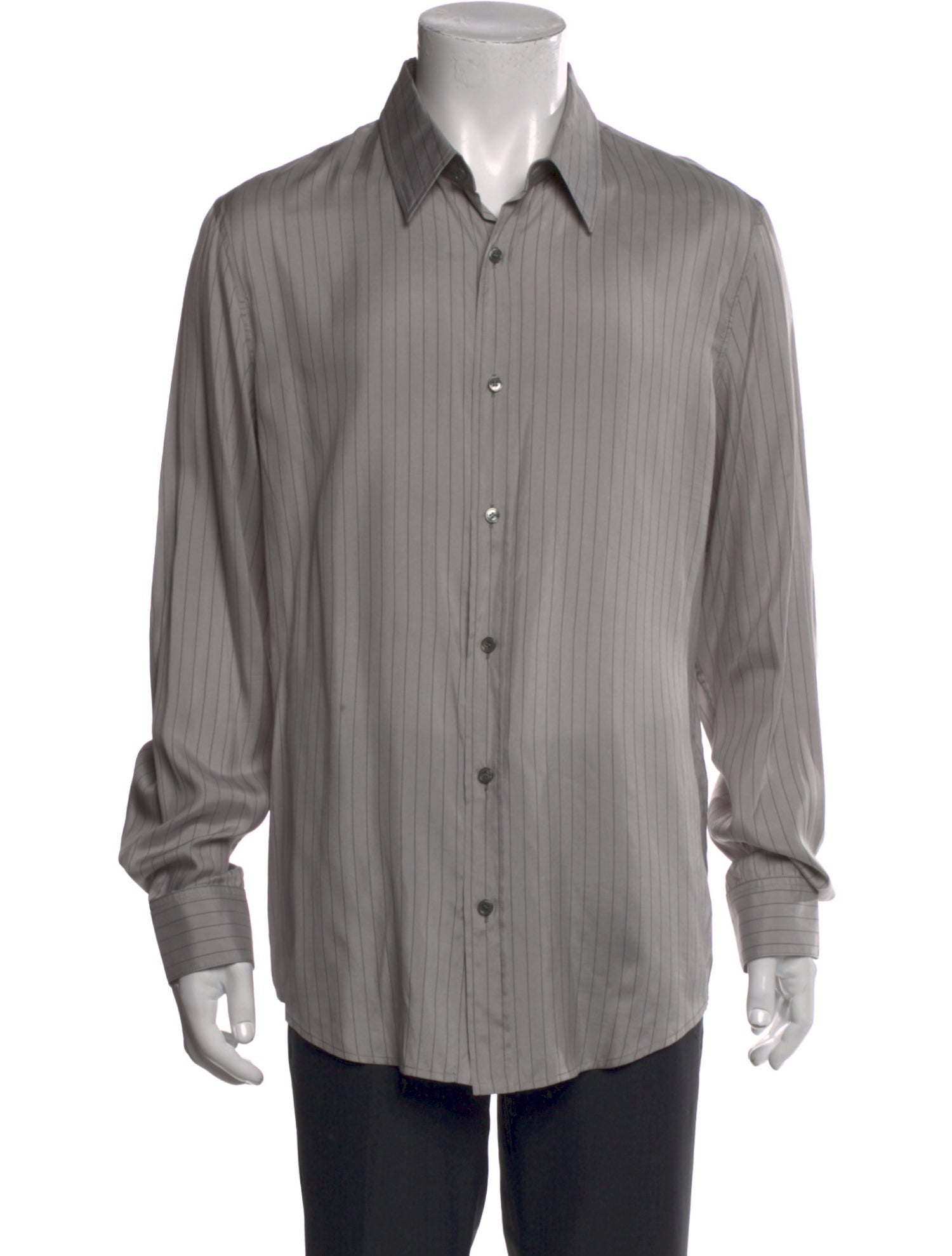 Celine Silk Striped Dress Shirt