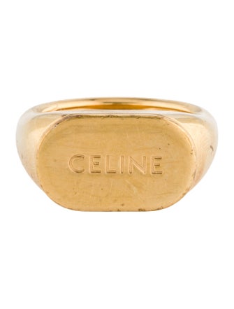 Celine Logo Signet Ring