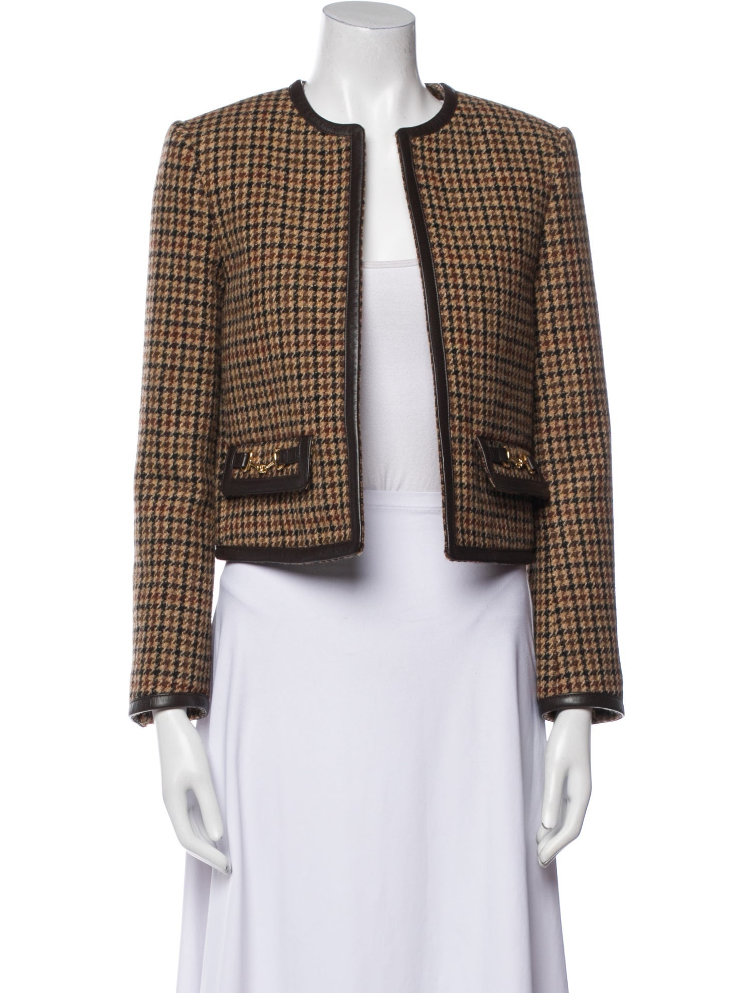 Celine Wool Houndstooth Print Evening Jacket