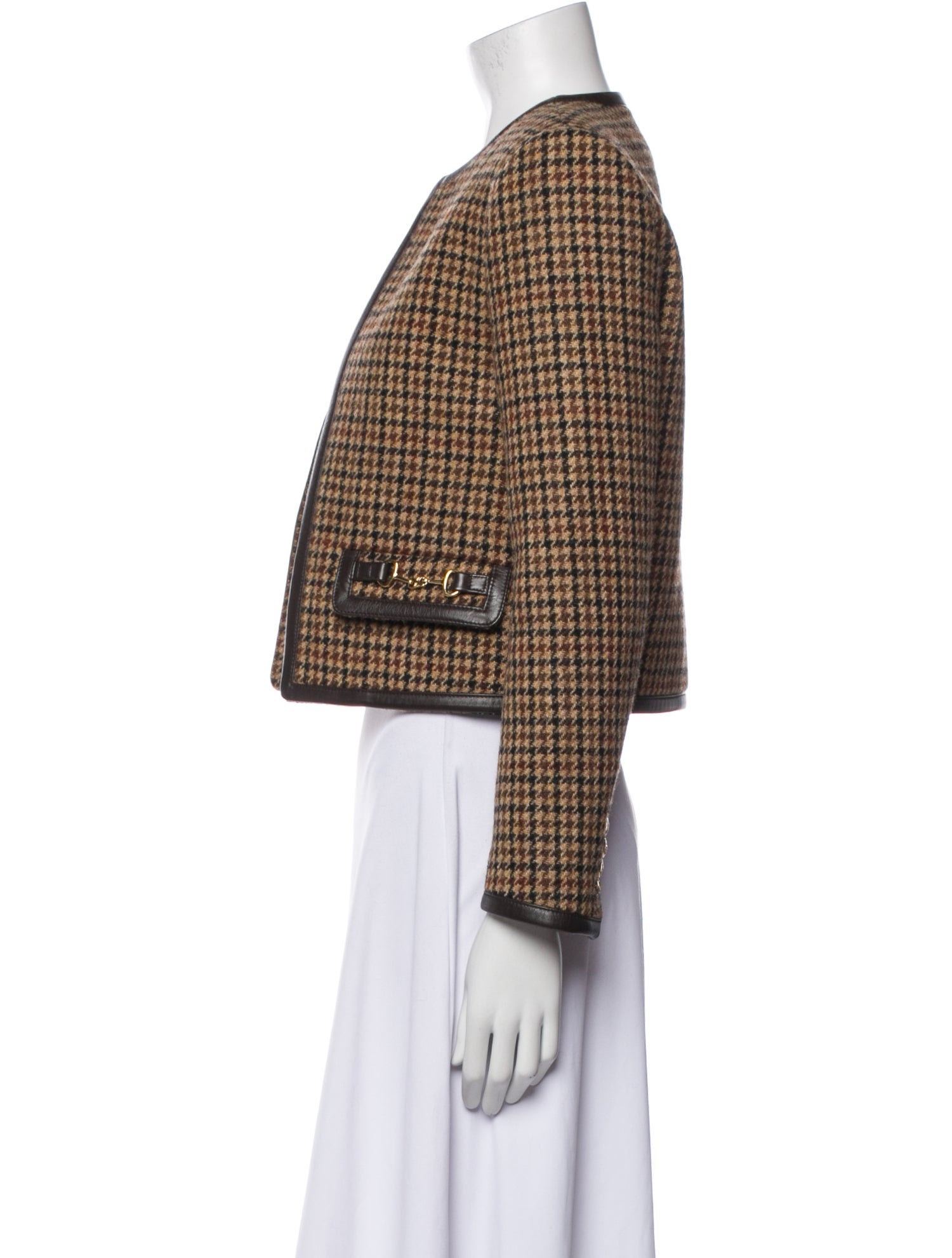 Celine Wool Houndstooth Print Evening Jacket