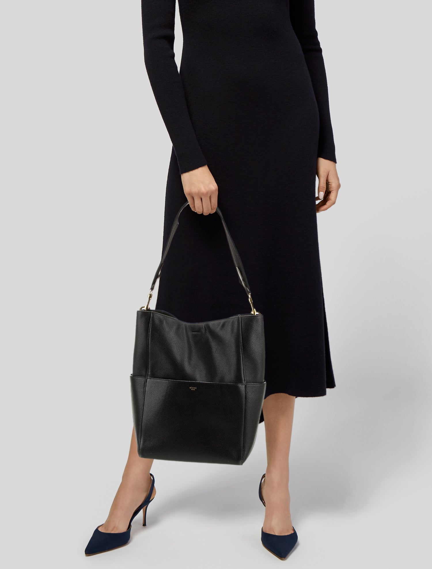 Celine Leather Seau Sangle Medium