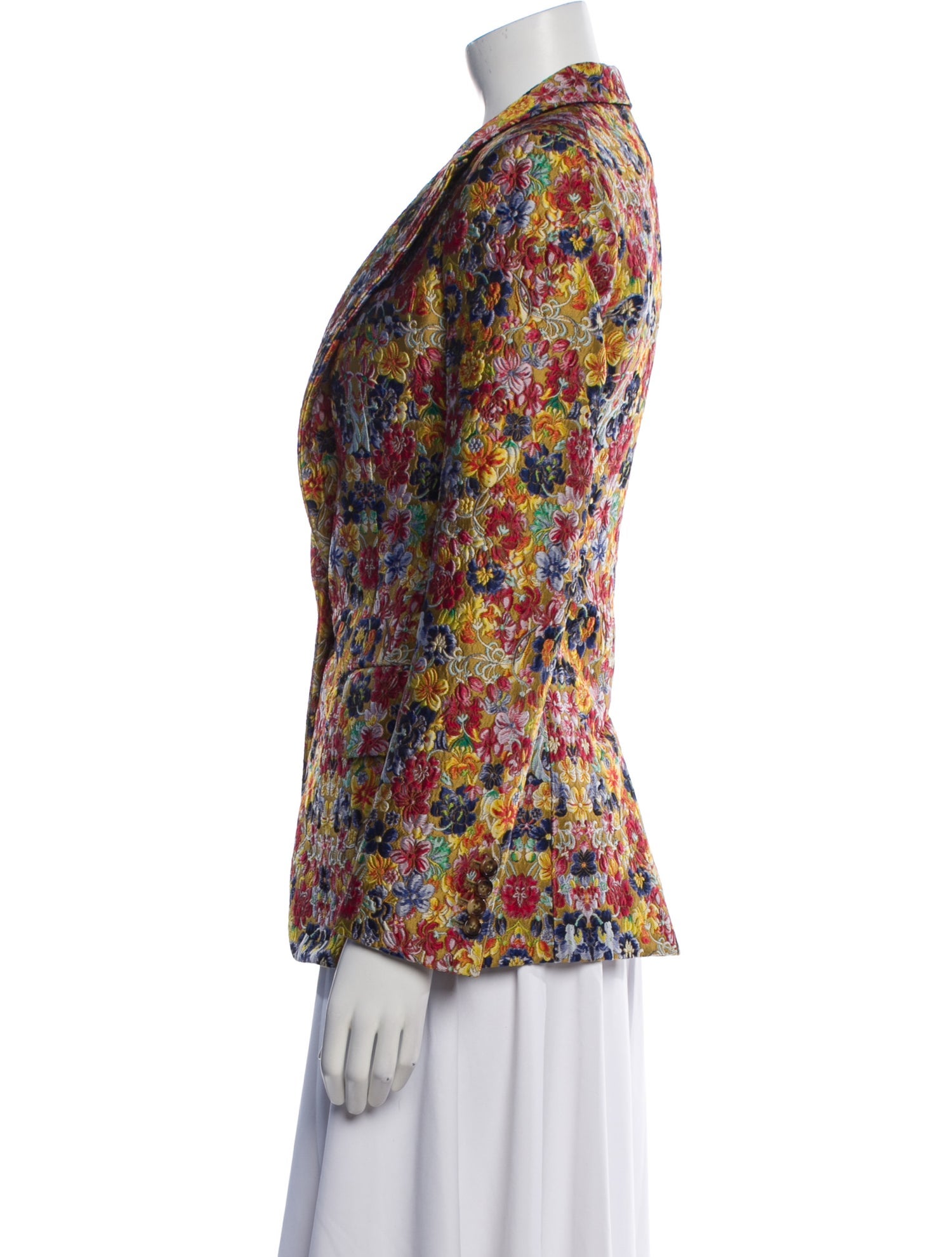 Celine Floral Jacquard Floral Print Blazer
