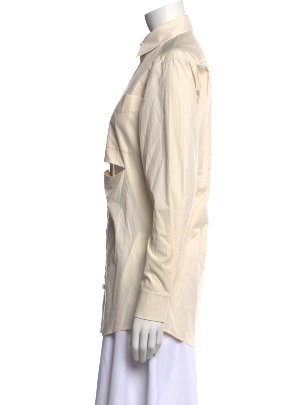 Celine Button-Up Top By Phoebe Philo Neutrals Cut… - image 2