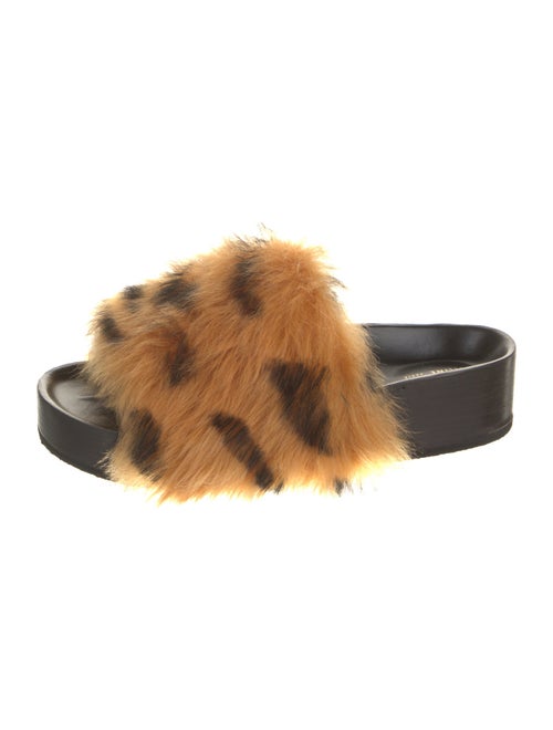 Celine Fur Animal Print Slides
