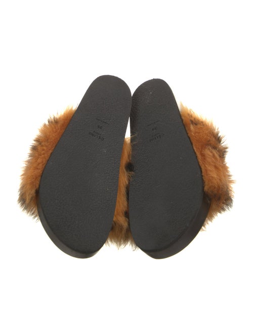 Celine Fur Animal Print Slides