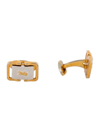 Celine Vintage Enamel Two Tone Cufflinks