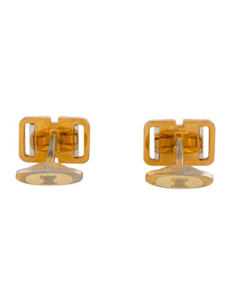 Celine Vintage Enamel Two Tone Cufflinks