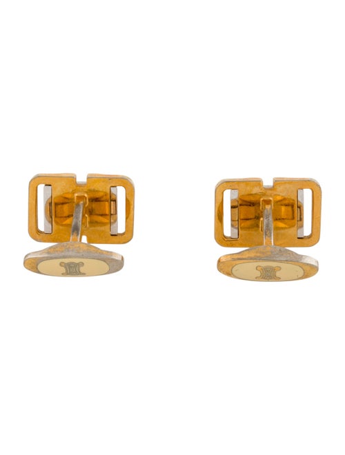 Celine Vintage Enamel Two Tone Cufflinks