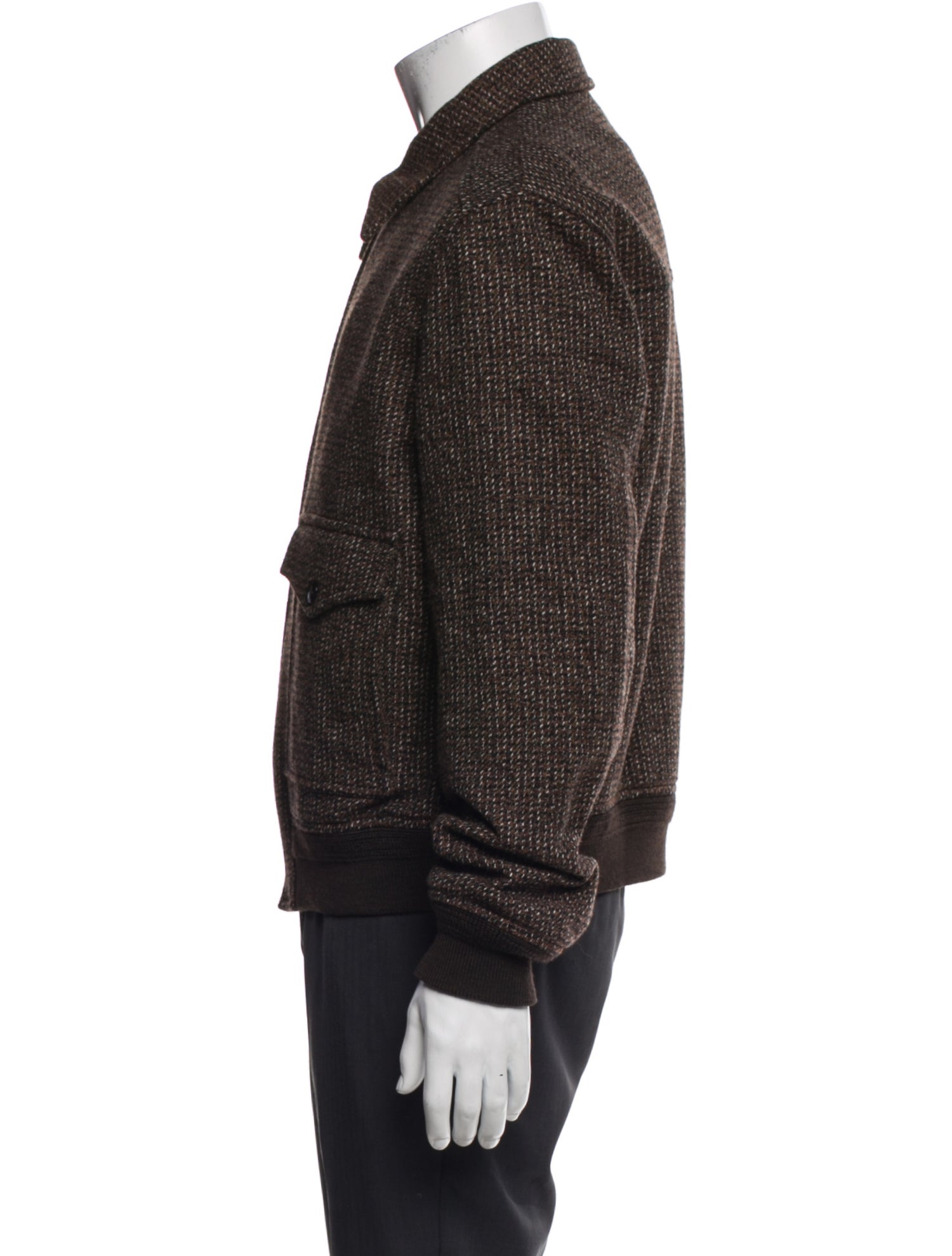 Celine Wool Plaid Print Bomber Jacket w/ Tags