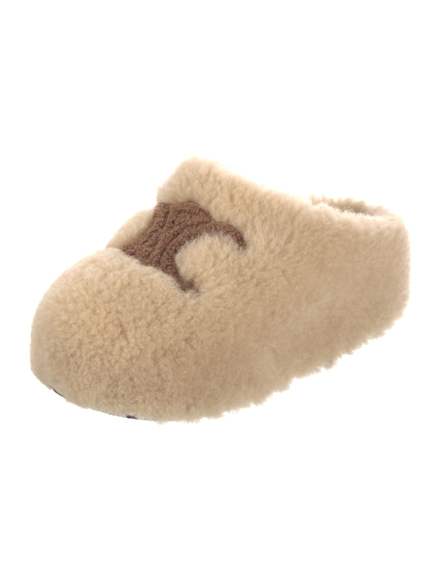 Celine Shearling Embroidered Accent Mules