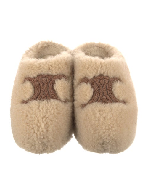 Celine Shearling Embroidered Accent Mules