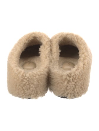 Celine Shearling Embroidered Accent Mules