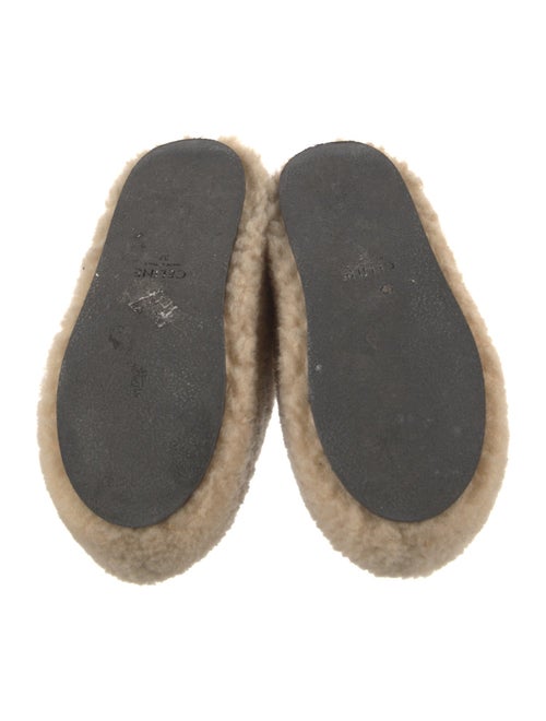 Celine Shearling Embroidered Accent Mules