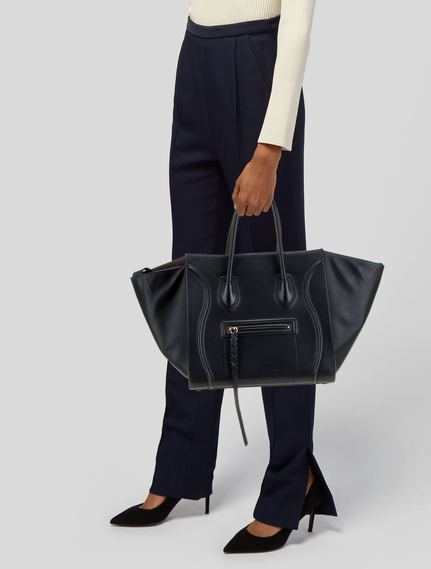 Celine Leather Luggage Phantom Large