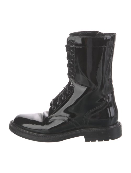 Celine Combat Patent Leather Combat Boots