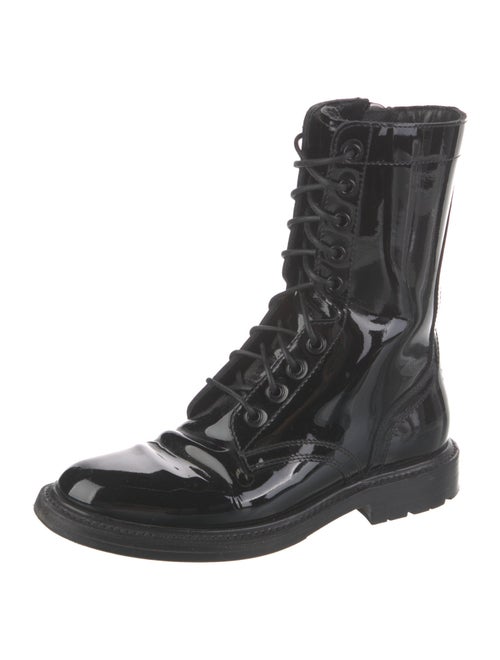 Celine Combat Patent Leather Combat Boots