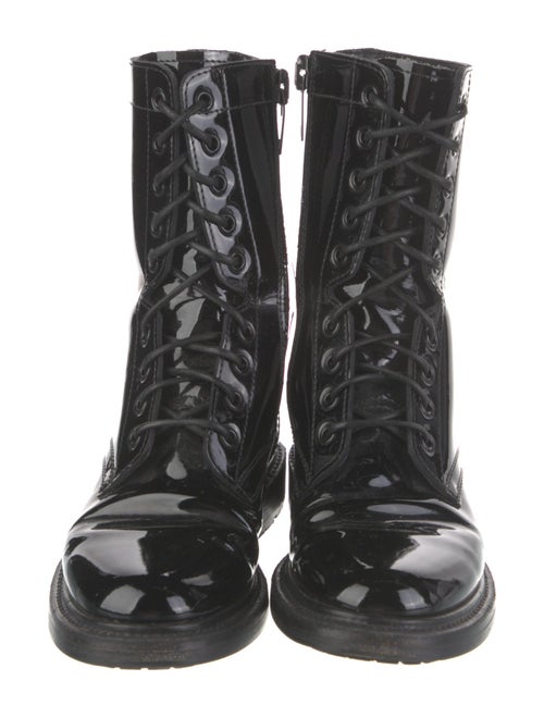 Celine Combat Patent Leather Combat Boots