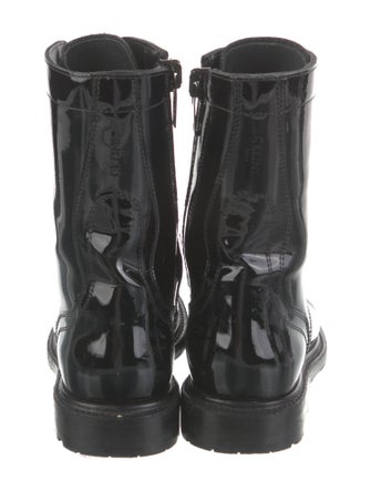 Celine Combat Patent Leather Combat Boots