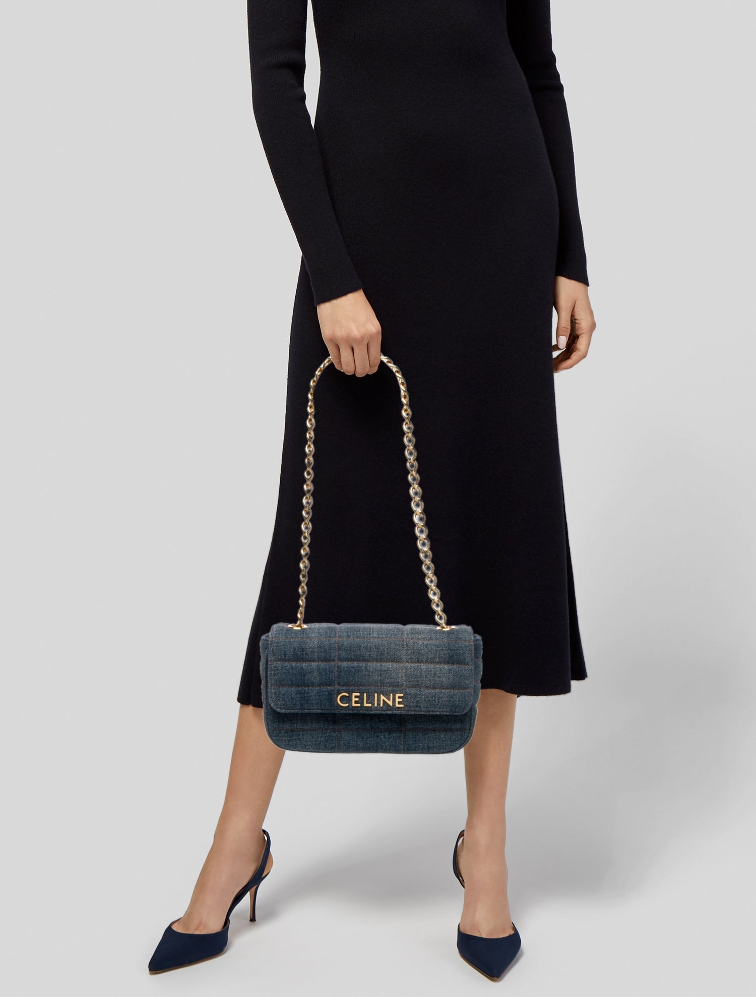Celine Denim Shoulder Bag