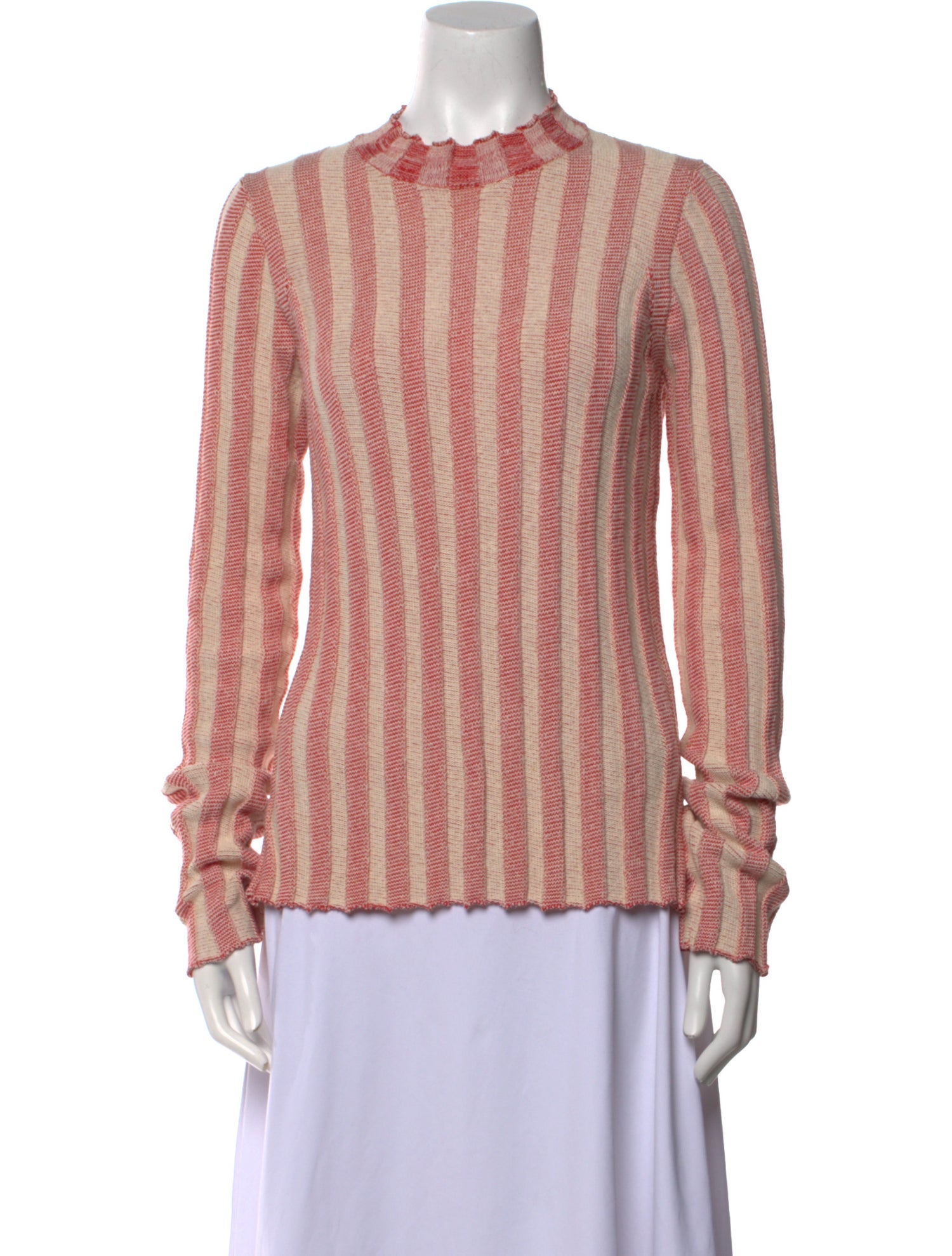 Celine Striped Mock Neck Sweater