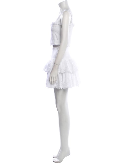 Celine Eyelet Trim Skirt Set