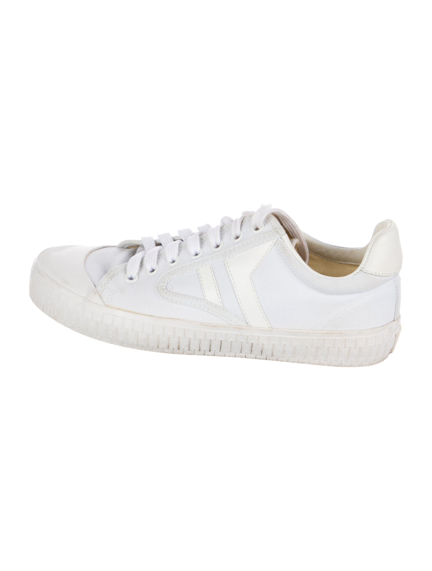 Celine Canvas Leather Trim Embellishment Sneakers