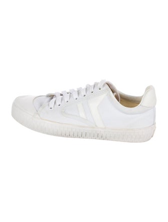 Celine Canvas Leather Trim Embellishment Sneakers