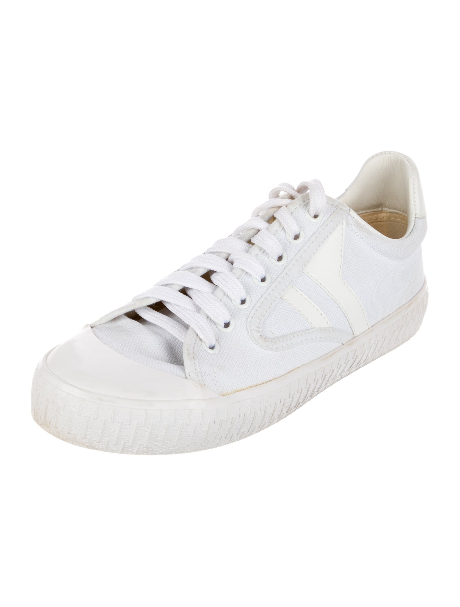Celine Canvas Leather Trim Embellishment Sneakers