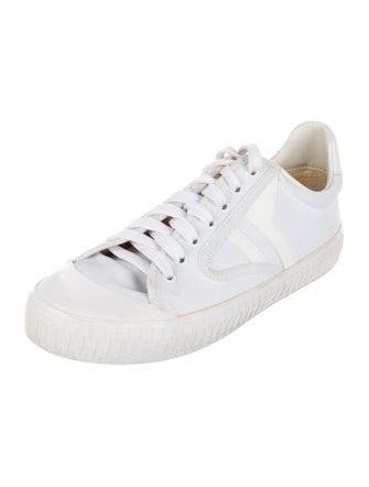 Celine Canvas Leather Trim Embellishment Sneakers