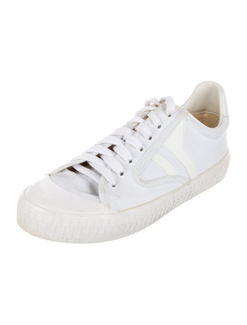 Celine Canvas Leather Trim Embellishment Sneakers