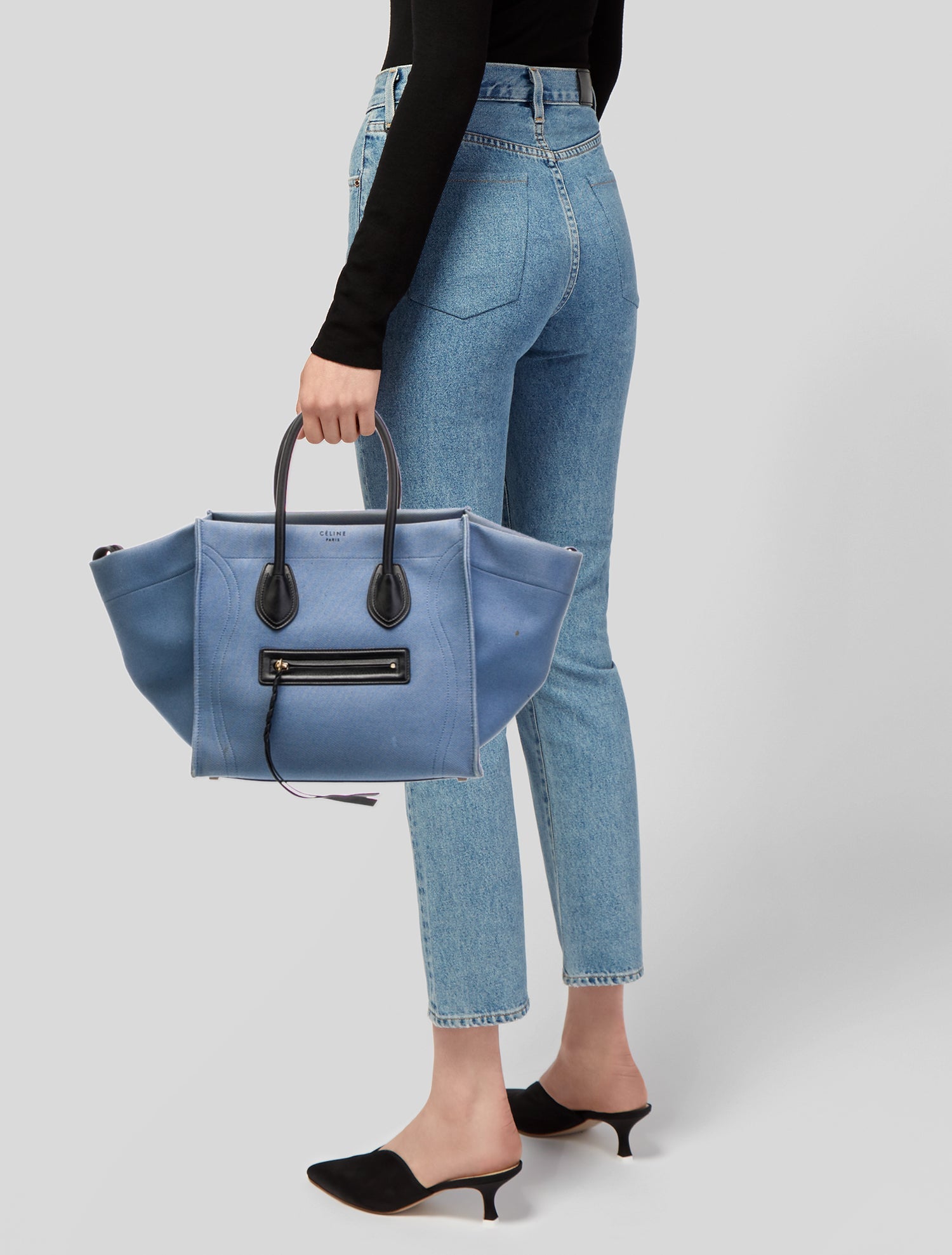 Celine Denim Luggage Phantom Medium