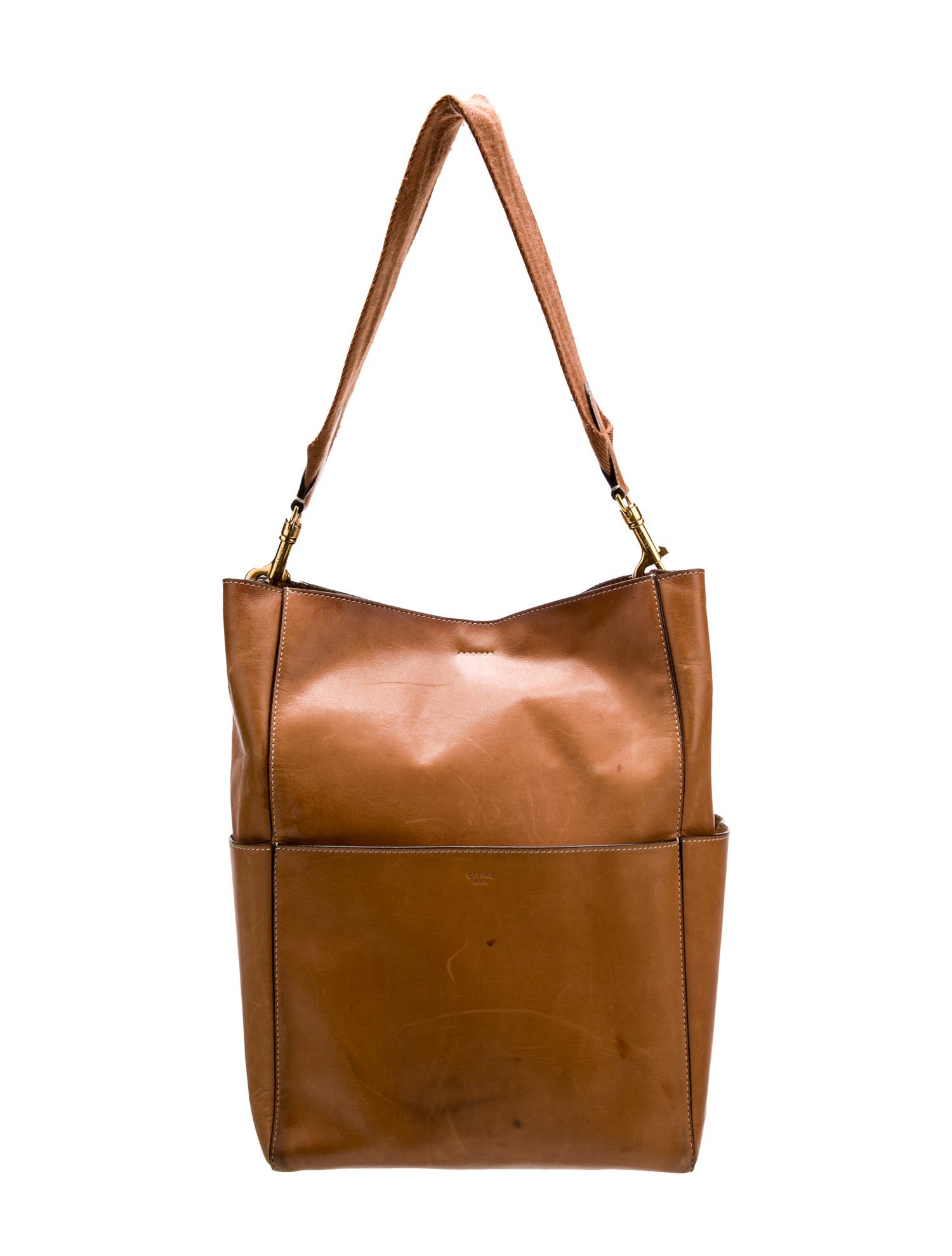 Celine Leather Seau Sangle Medium