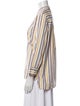 Celine Striped Mock Neck Button-Up Top
