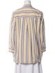 Celine Striped Mock Neck Button-Up Top
