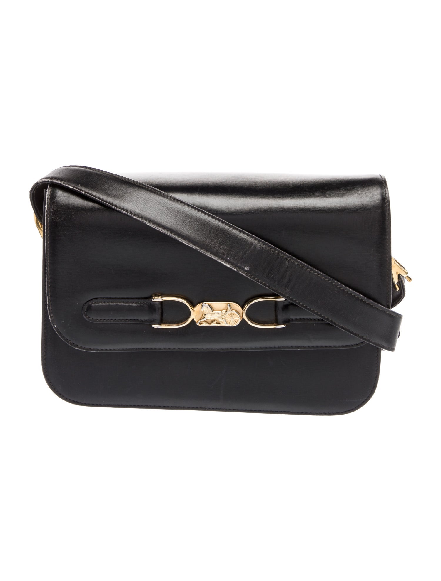 Celine Leather Horse Carriage Flap Bag Vintage