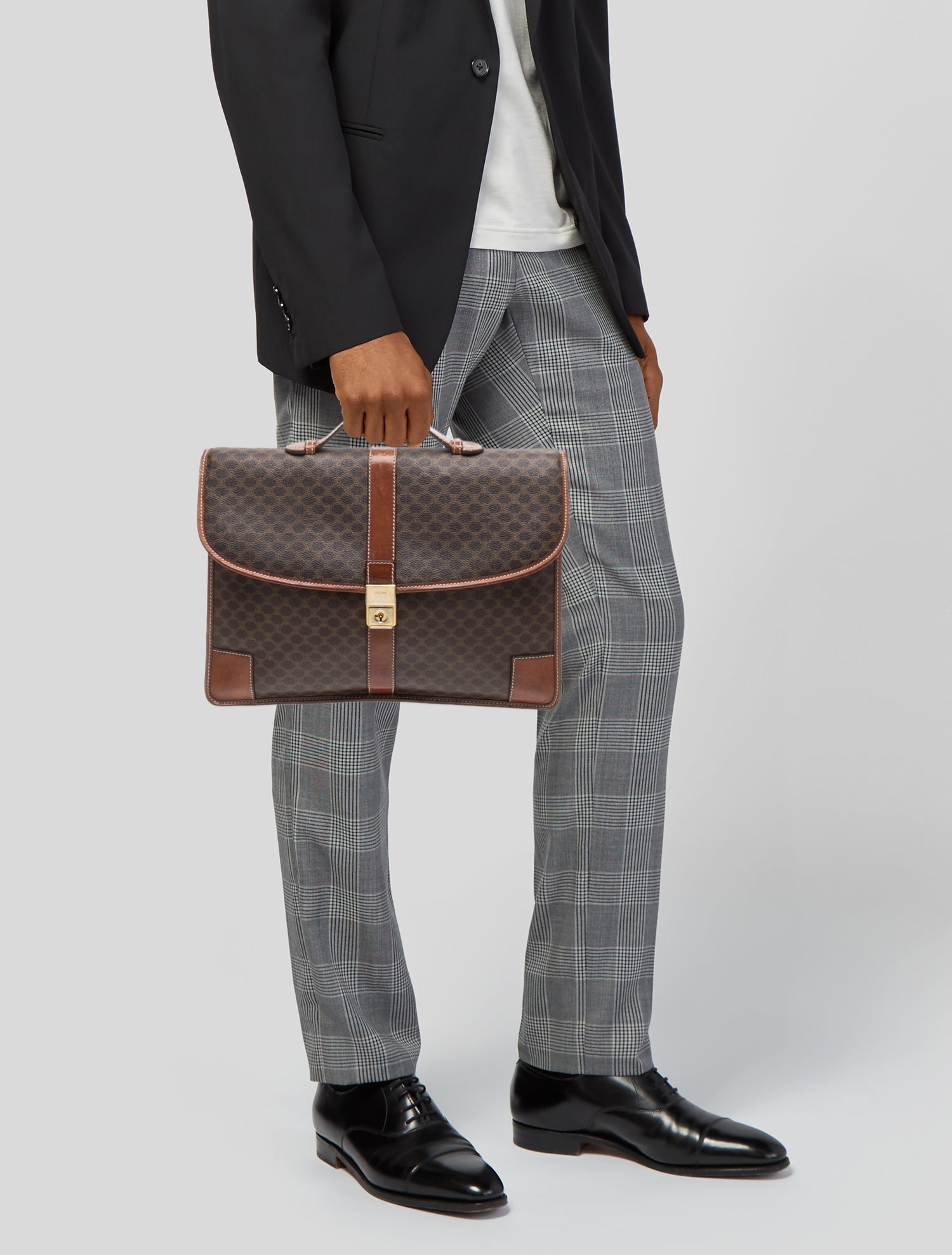 Celine Leather Briefcase Vintage