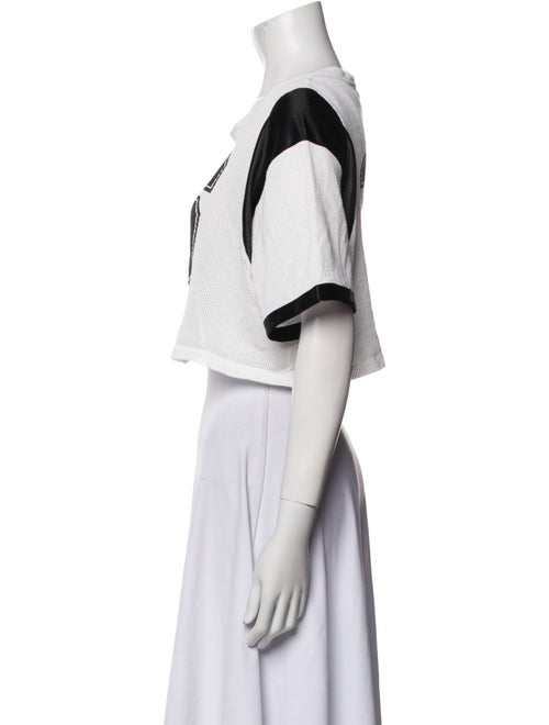 Celine Graphic Print Scoop Neck Crop Top