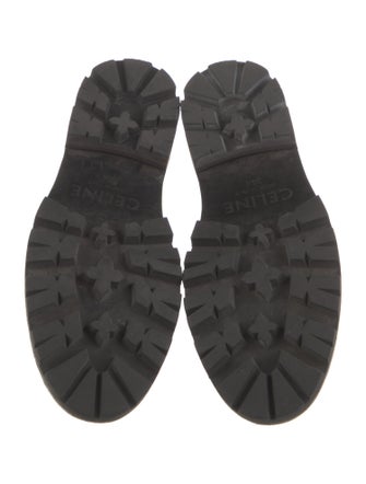 Celine Leather Fringe Trim Accent Loafers