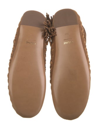 Celine Suede Whipstitch Trim Lace-Up Boots