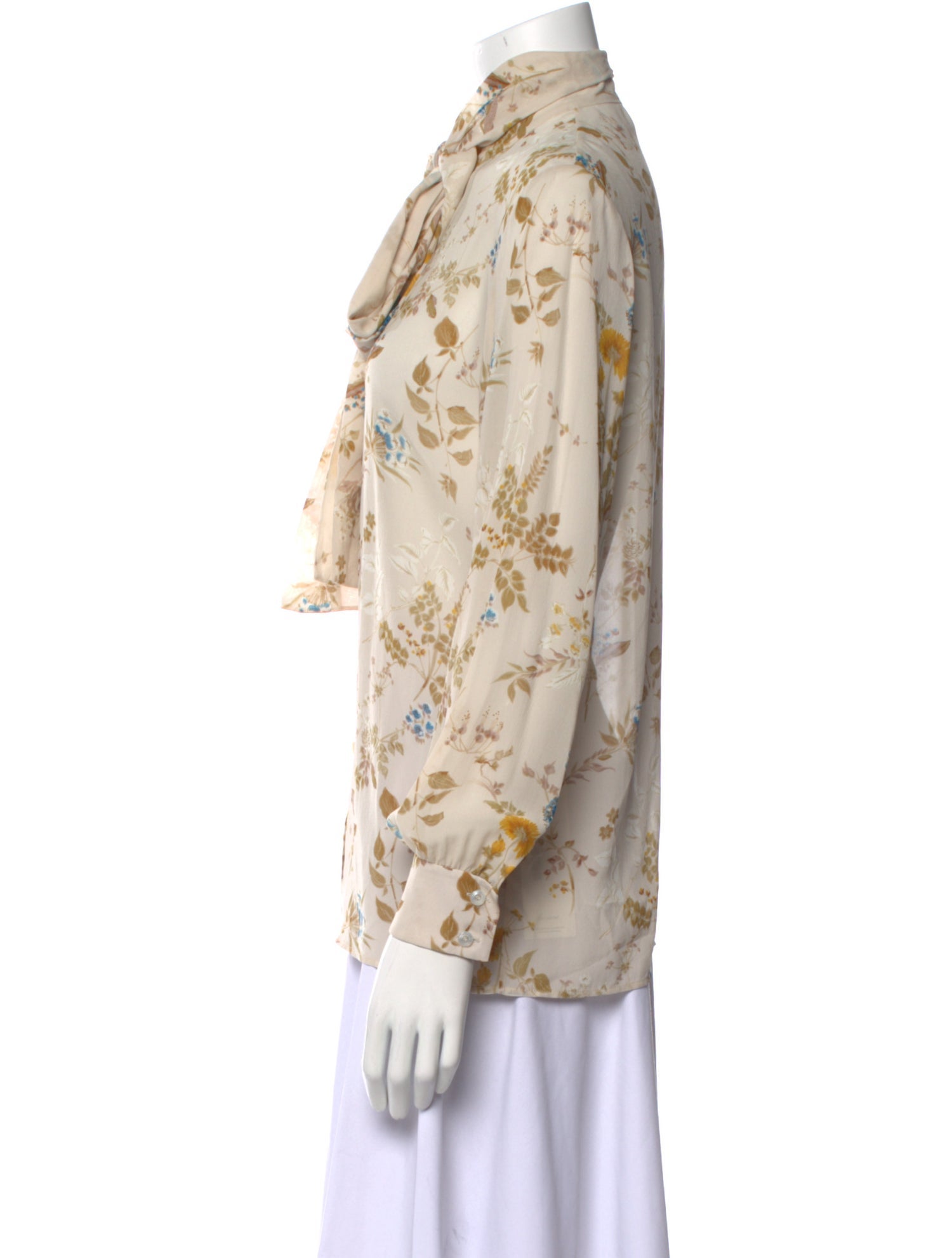 Celine Silk Floral Print Blouse