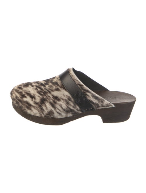 Celine Ponyhair Animal Print Mules