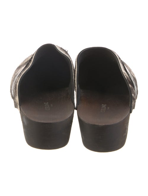 Celine Ponyhair Animal Print Mules