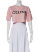 Celine Graphic Print Crew Neck Crop Top