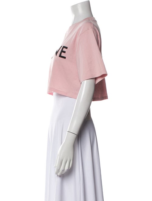 Celine Graphic Print Crew Neck Crop Top