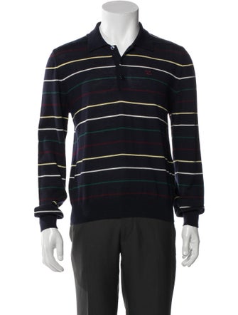 Celine Wool Striped Polo Shirt