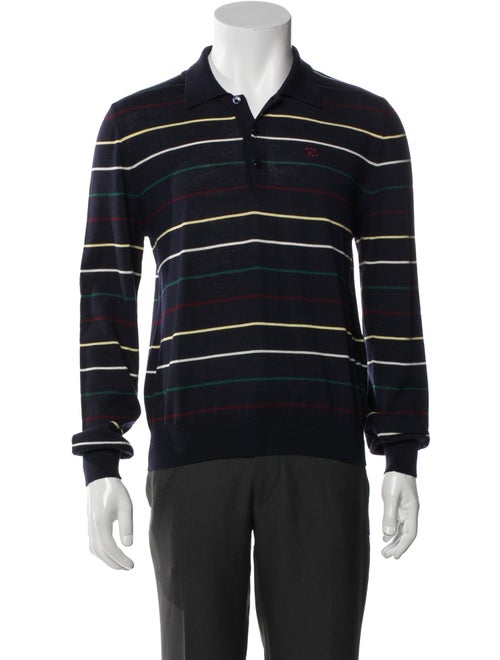 Celine Wool Striped Polo Shirt