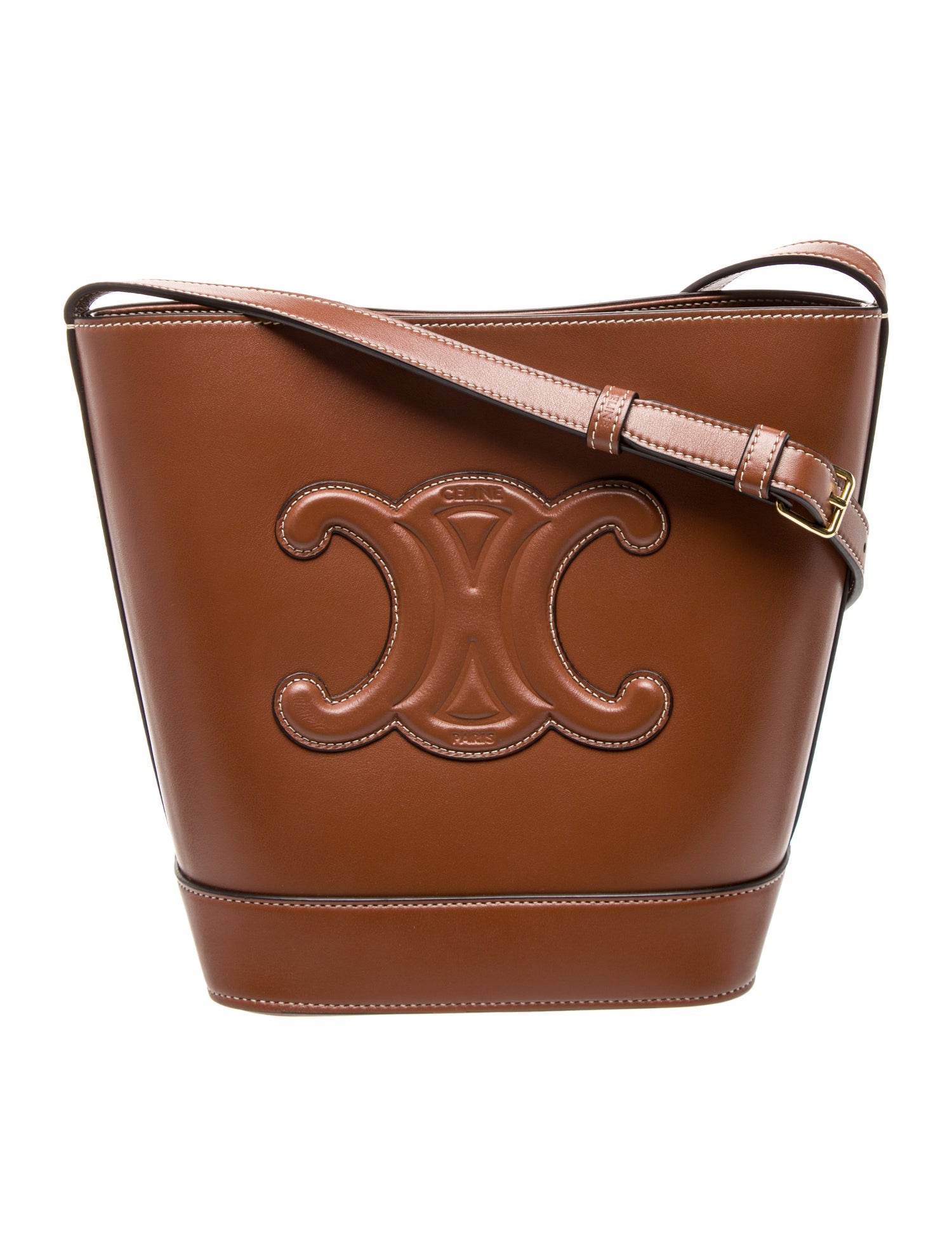 Celine Leather Triomphe Bucket Small 2024