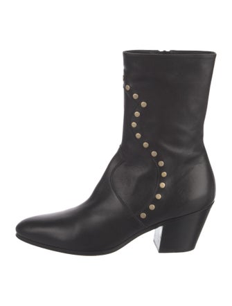 Celine Leather Studded Accents Boots