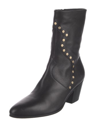 Celine Leather Studded Accents Boots