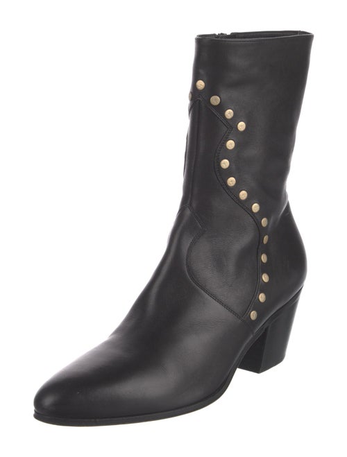 Celine Leather Studded Accents Boots